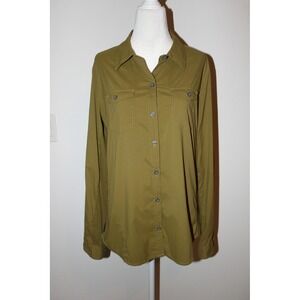 Marmot Women's Olive Green Long Sleeve Button Down Hiking Shirt Large L